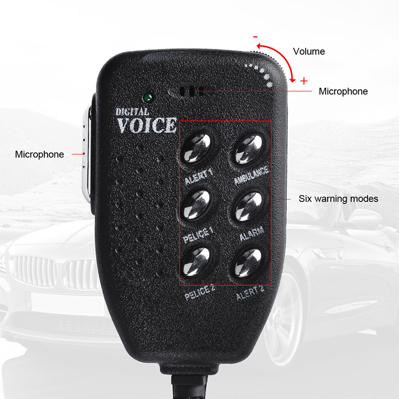 Motorkerékpár autó automatikus hangos riasztó kürt Hat hangos hangszóró megafon riasztó furgon teherautó hajó 12V 100W 130db