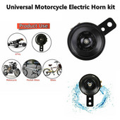 12V 105dB rögzítésű elektromos kürt vízálló kerek hangos kürt jármű SUV autó motorkerékpárhoz univerzális vízálló kerek hangos kürt