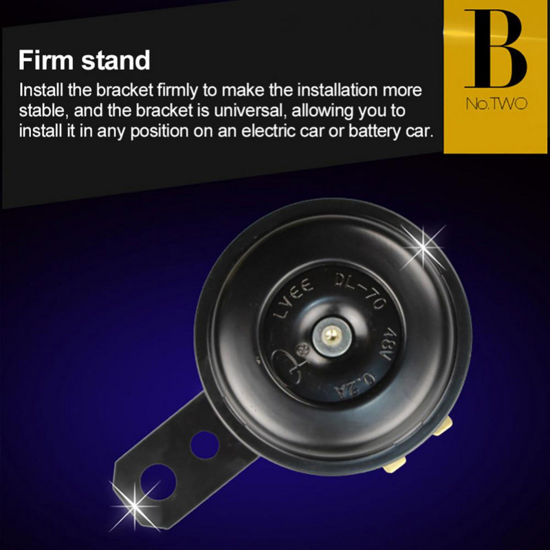 12V 105dB rögzítésű elektromos kürt vízálló kerek hangos kürt jármű SUV autó motorkerékpárhoz univerzális vízálló kerek hangos kürt