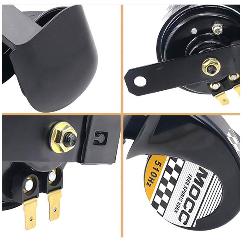 Univerzális motorkerékpár 12V 510HZ 115DB Snail Air Horn autó vízálló magas hangszóró kürt teherautó-tartozékokhoz