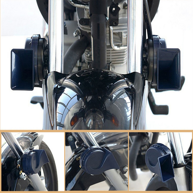 Univerzális motorkerékpár 12V 510HZ 115DB Snail Air Horn autó vízálló magas hangszóró kürt teherautó-tartozékokhoz