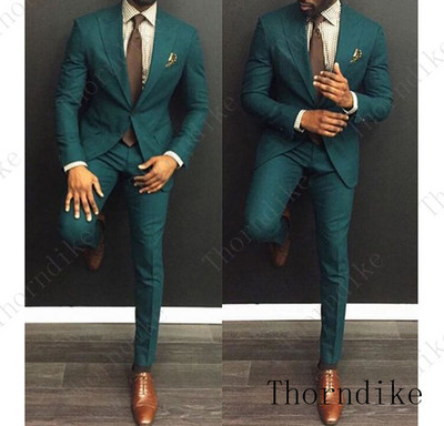 Thorndike Tide Férfi Színes divatos esküvői öltöny Egyedi méretű Levendula Lila Bézs Zöld Kék Piros Kosztüm kabát és nadrág Szmoking