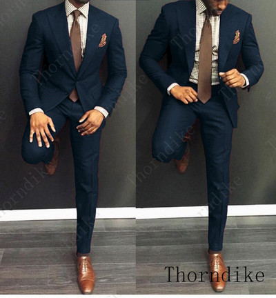 Thorndike Tide Férfi Színes divatos esküvői öltöny Egyedi méretű Levendula Lila Bézs Zöld Kék Piros Kosztüm kabát és nadrág Szmoking