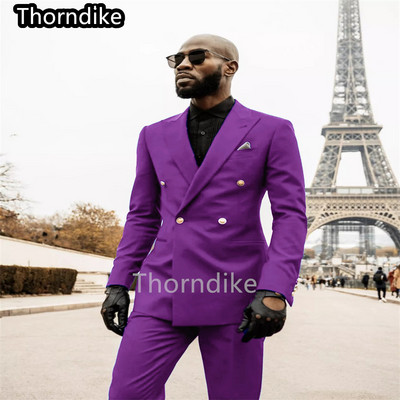 Thorndike New 2022 Formal Business Purpuri Costume pentru bărbați 3 piese Formal pentru bărbați Costume pentru bărbați Costume de nuntă pentru bărbați Smoking pentru mire