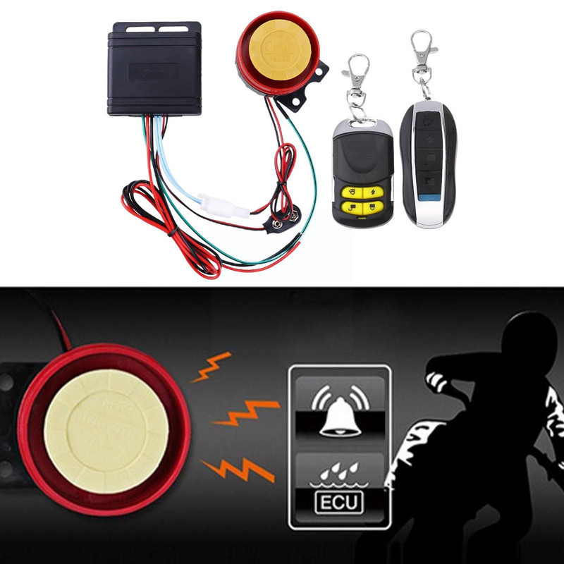 Sistem de alarmă de securitate cu sirenă de putere mare de 12V pentru mașină, control de la distanță pentru motociclete, bicicletă, putere mare antifurt, rezistentă la apă Y6V9