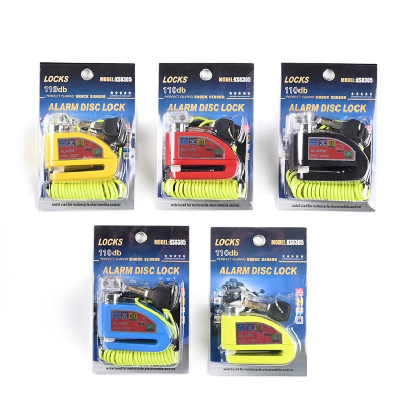 03KB Încuietori pentru motociclete Antifurt cu alarmă Încuietori pentru disc pentru motociclete cu alarmă Încuietori pentru disc Blocare antifurt cu senzor de mișcare