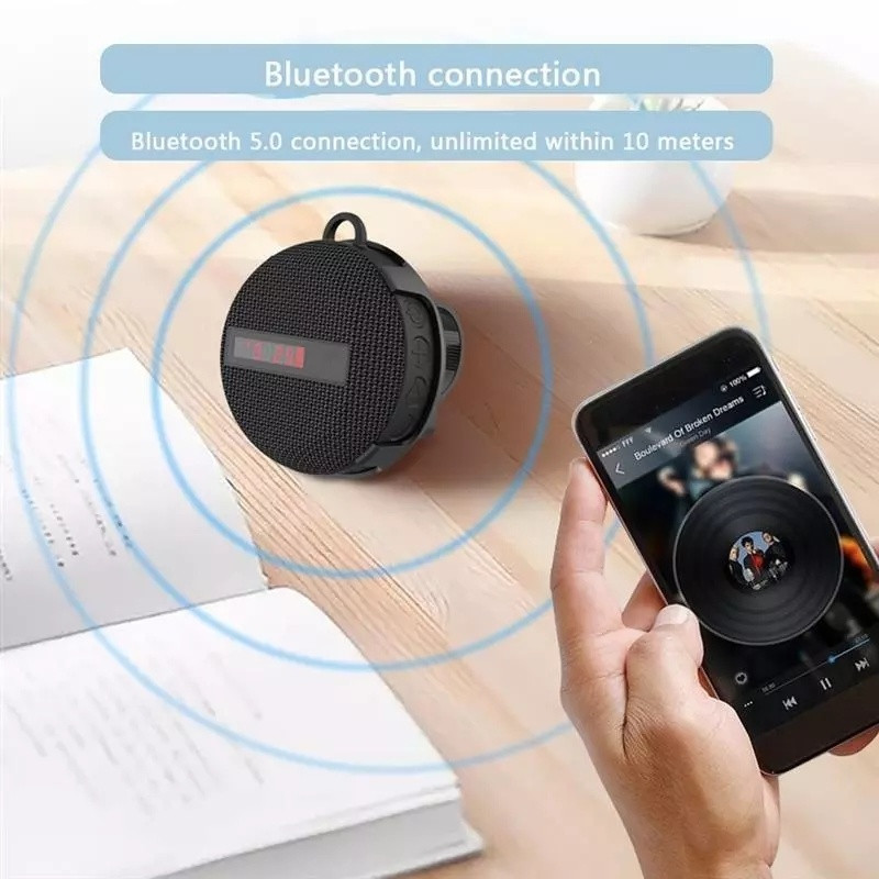Nešiojamas „Bluetooth“ garsiakalbis, skirtas motociklo belaidžiam dviračio garsiakalbiui su garsiu garsu 5.0 IP65 vandeniui atsparus lauko garsiakalbis