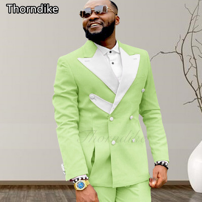 Thorndike 2023 Verde Burgundy Trend Nou Mixed Colocr Costum de nuntă pentru bărbați Mire Business Casual Tuxedo Moda Nou Costum 2 piese