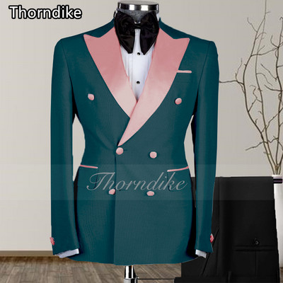 Thorndike 2023 Verde Burgundy Trend Nou Mixed Colocr Costum de nuntă pentru bărbați Mire Business Casual Tuxedo Moda Nou Costum 2 piese