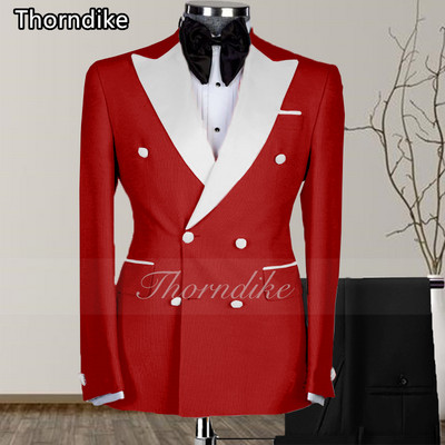 Thorndike 2023 Verde Burgundy Trend Nou Mixed Colocr Costum de nuntă pentru bărbați Mire Business Casual Tuxedo Moda Nou Costum 2 piese