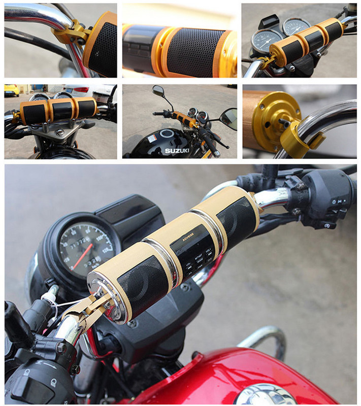 Difuzor audio EDR pentru motociclete Rezistent la apă Radio FM Stereo pentru motociclete AUX USB Card TF Player MP3 compatibil Bluetooth MT487