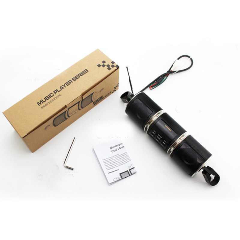Difuzor audio EDR pentru motociclete Rezistent la apă Radio FM Stereo pentru motociclete AUX USB Card TF Player MP3 compatibil Bluetooth MT487