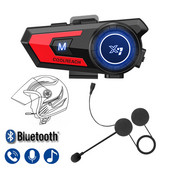 Cască Cască BT Motocicletă Set de apeluri fără fir Mâini libere Stereo Anti-interferențe Difuzor rezistent la apă pentru music player