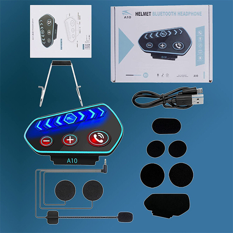 Căști Bluetooth A10 Cască fără fir pentru motocicletă Căști cu mâini libere Set de apeluri telefonice Stereo Anti-interferențe Bt
