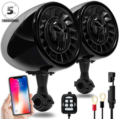 Aileap SPK500 PRO 5 inch impermeabil ATV/UTV/RZR Difuzor Bluetooth pentru motociclete Sistem audio pentru barcă de bass rezistent cu AUX MP3 USB