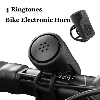 Велосипед Електрически клаксон Черен ABS USB акумулаторен велосипед Колоездене звънец Пръстен за високоговорител Аксесоари за велосипеди Силен пръстен за аларма на кормилото