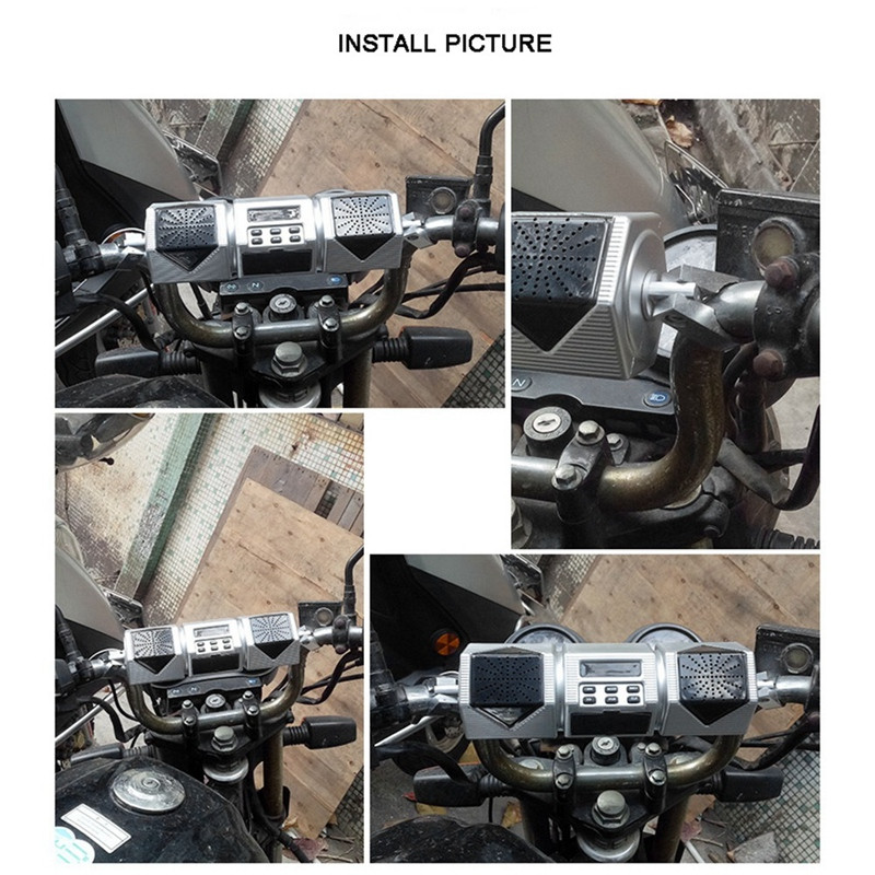 Difuzoare stereo pentru motociclete impermeabile Sistem audio Amplificator Bluetooth Radio USB FM Radio MP3 Player