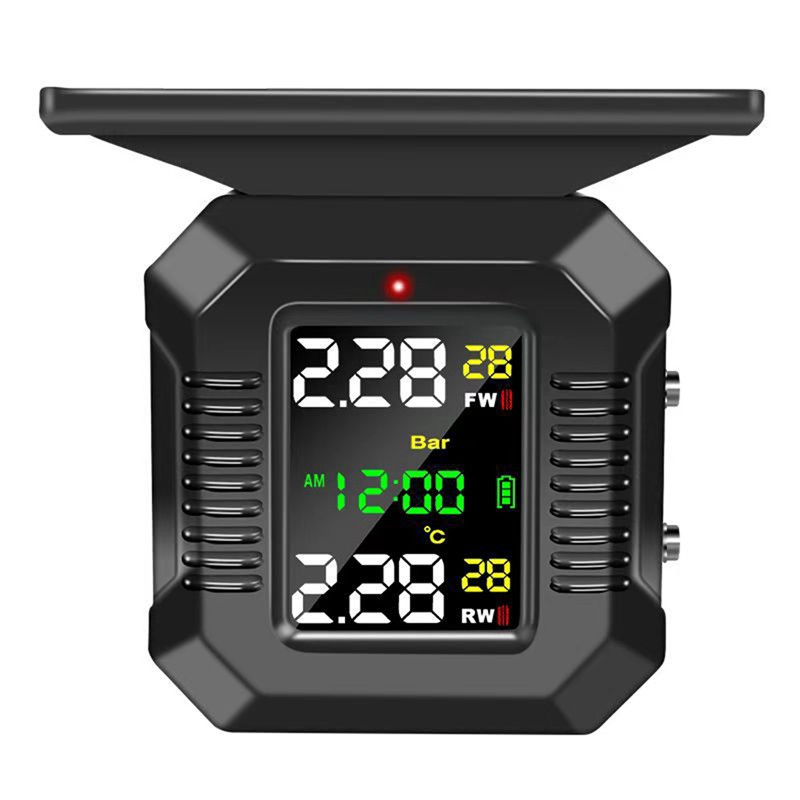 1 Ste M9 Sistem de monitorizare a presiunii în anvelope pentru motociclete Încărcare solară Sistem de alarmă pentru temperatura anvelopei Afișaj colorat TPMS fără fir