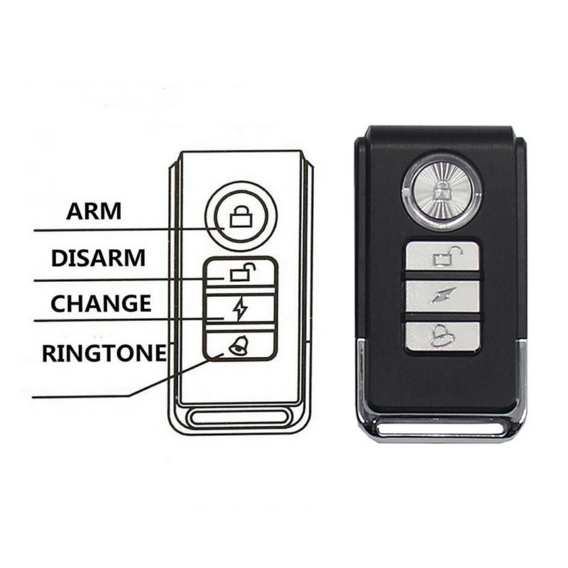 Alarmă din plastic pentru motociclete Alimentată cu baterii IP55 Telecomandă impermeabilă, detașabilă, cu 7 trepte, pentru ușa scuterului Alarme automate