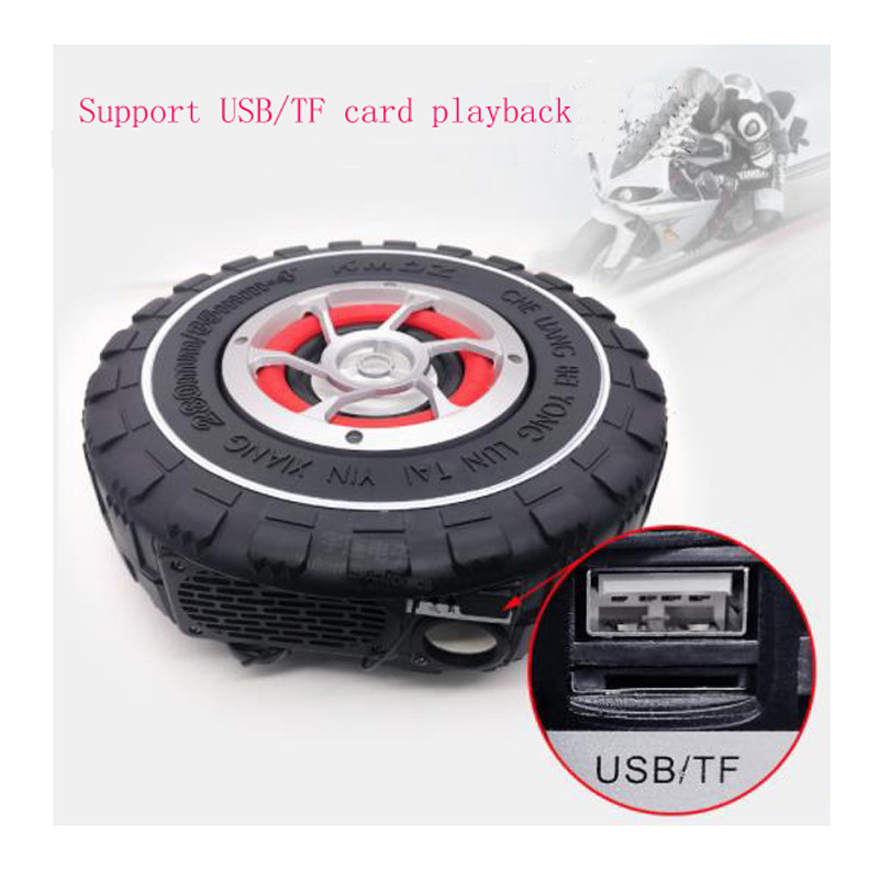 Impermeabil Motocicletă Imitație Anvelopă Subwoofer Auto Audio 12V Mașină electrică Difuzor fără fir Bluetooth Cool