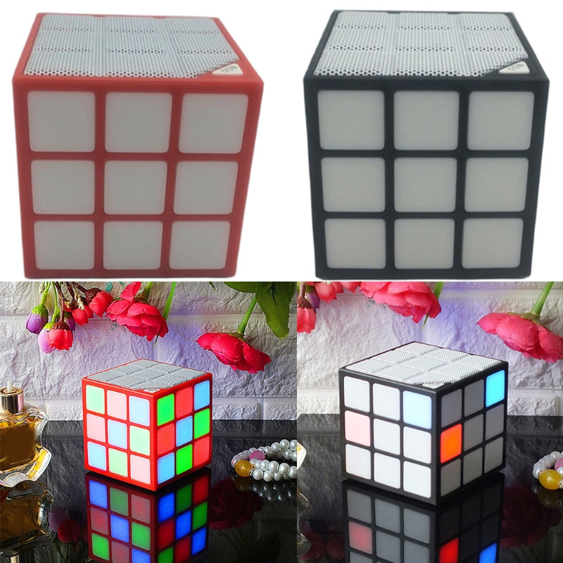 Mini difuzor portabil cub Bluetooth Mini cub magic Difuzor colorat fără fir Bluetooth Lumină bliț LED cu card TF
