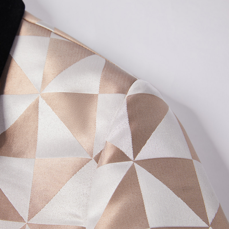 Blazer de bal jacquard pentru bărbați, slim fit, cu șal de catifea, rever, jachetă pentru bărbați, pentru nuntă, smoking de mire, moda