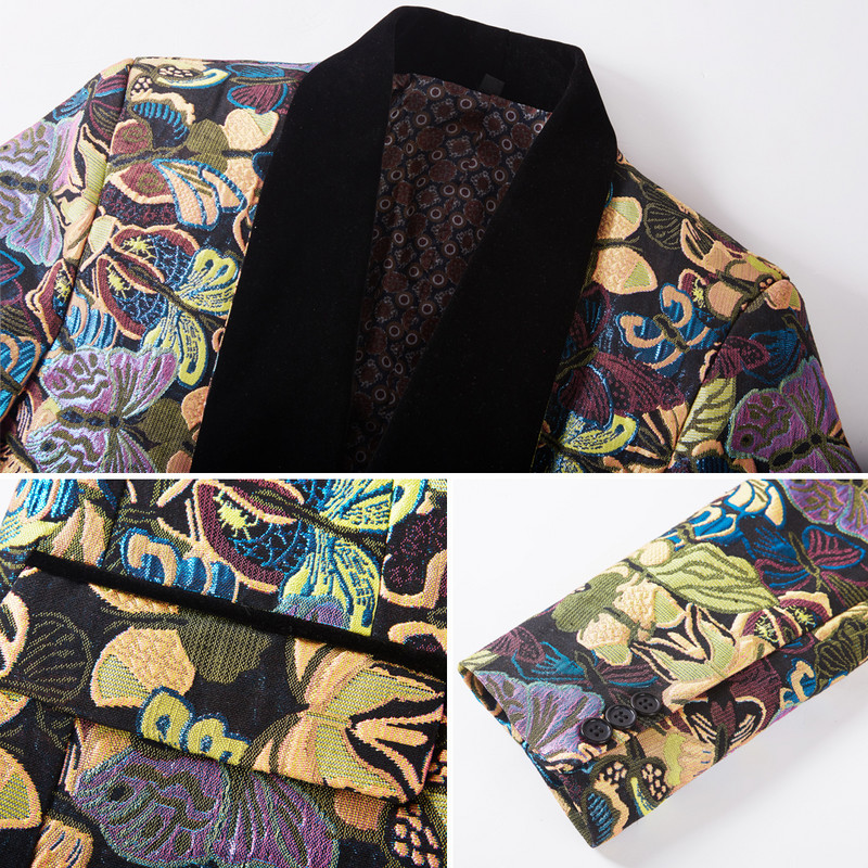 Costume bărbați jacquard, fluture, floare, ultimele modele de haine de pantaloni, slim fit, 3 piese, smoking, costume de mire, sacou personalizat pentru petrecere de bal