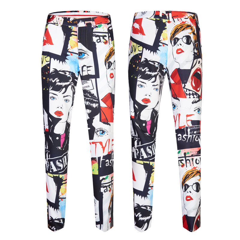 Imprimeu de modă pentru bărbați, set de 2 bucăți, ocazional, plus, șold, fierbinte, pentru bărbați, slim fit, costume pentru cântăreț, costum de nuntă, club pentru petrecere, jachetă, pantaloni