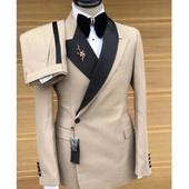Costume pentru bărbați la două piese Slim Fit 2 piese Tuxedo de mire de nuntă Blazer de modă pentru bărbați (jachetă + pantaloni) Costum la comandă