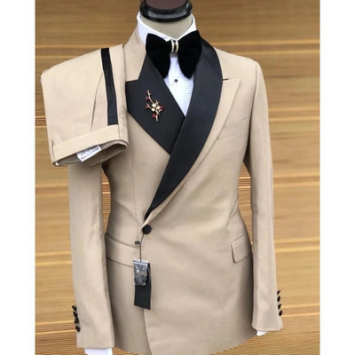 Costume pentru bărbați la două piese Slim Fit 2 piese Tuxedo de mire de nuntă Blazer de modă pentru bărbați (jachetă + pantaloni) Costum la comandă
