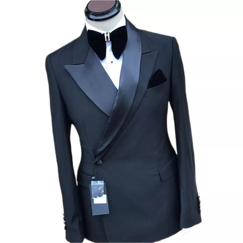 Costume pentru bărbați la două piese Slim Fit 2 piese Tuxedo de mire de nuntă Blazer de modă pentru bărbați (jachetă + pantaloni) Costum la comandă