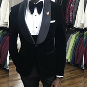 Tuxedo de nuntă din catifea neagră, 3 piese, costume africane pentru bărbați pentru iarnă, slim fit, mire, costum masculin, vestă, vestă, cu pantaloni