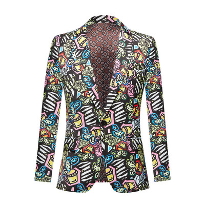 Jachetă albă, neagră, pantaloni, bărbați, afaceri, ocazional, costum subțire, set de 2 piese, smoking imprimat la modă, rochie formală de nuntă, blazer.