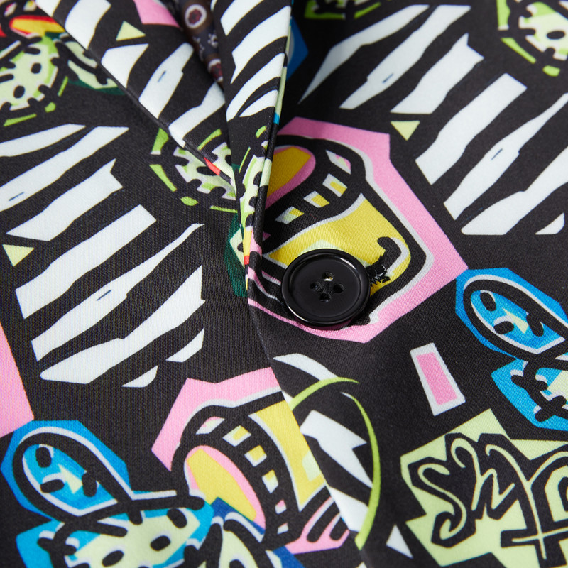 Jachetă albă, neagră, pantaloni, bărbați, afaceri, ocazional, costum subțire, set de 2 piese, smoking imprimat la modă, rochie formală de nuntă, blazer.