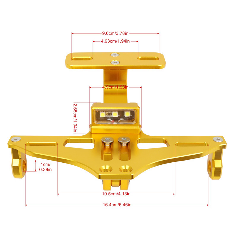 Skirta HONDA CBR 125R, skirta RC125 200 390 690 990 motociklui, universalus reguliuojamas galas, tvarkingas galinis valstybinio numerio laikiklis su LED lempute