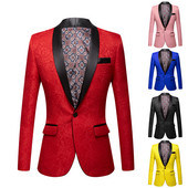 Noua toamnă/iarnaRoz galben negru cu îmbrăcăminte pentru bărbați europeni și americani 2020 Jachetă de costum la modă, cu mâneci lungi, jacquard.