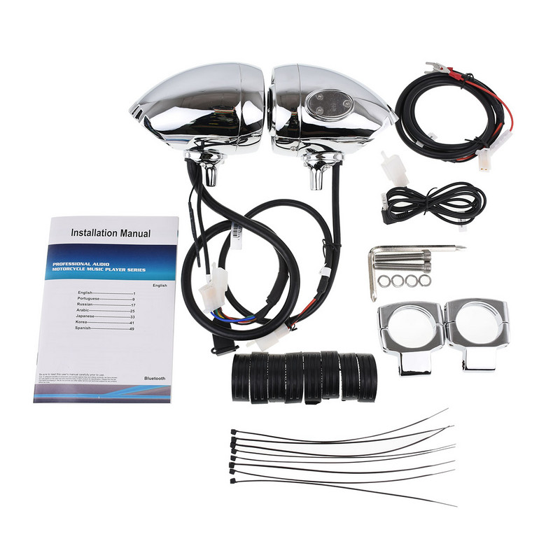 Motocicletă 1'' 1.25'' Difuzor audio Sunet Hi-Fi Difuzoare Bluetooth impermeabile MP3 WMA Telefon USB AUX pentru Harley Touring XL