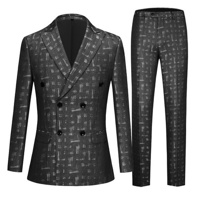 Costume bărbați gri, negru, dublu piept, jachetă, pantaloni, nuntă, cu rever, smoking, blazer formal de afaceri