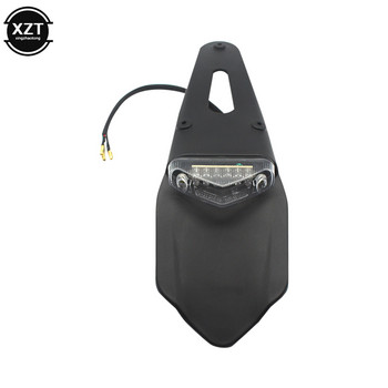 Универсален държач за скоба за регистрационен номер на задния калник на мотоциклет с 12V LED спирачна лампа за задна светлина за ендуро мотокрос Dirt Bike