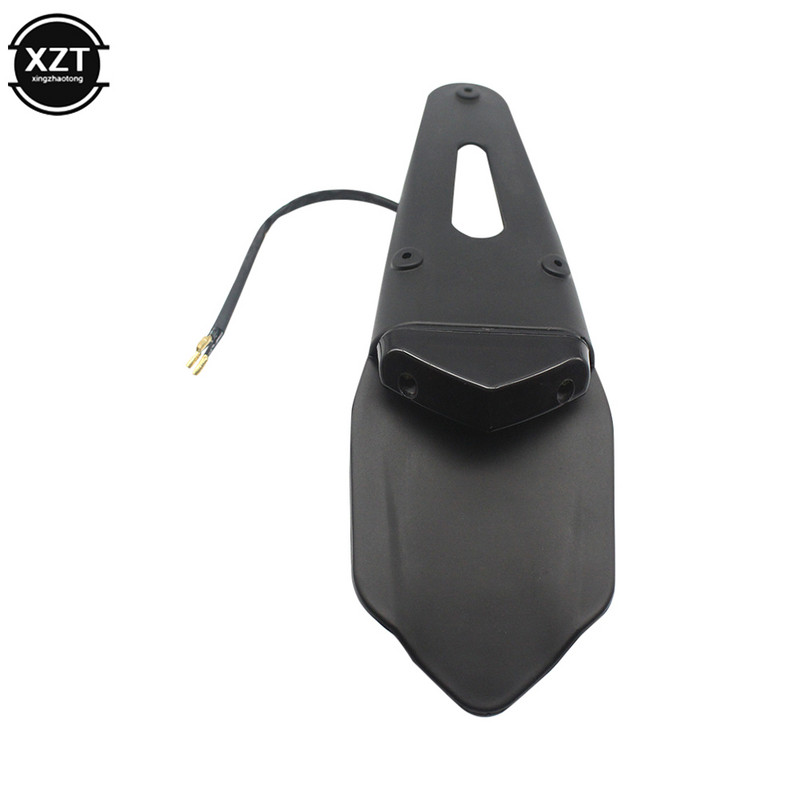 Universalus motociklo galinio sparno valstybinio numerio laikiklio laikiklis su 12V LED galinių žibintų stabdžių lempa, skirta Enduro motokroso purvo dviračiui