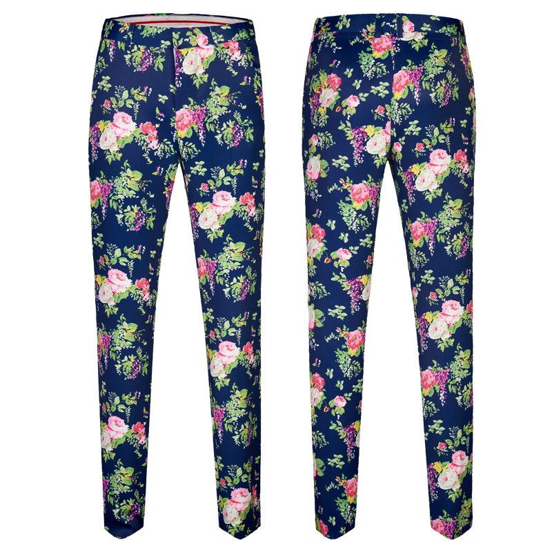 Nou design pentru bărbați, roz, costume florale, cântăreț de scenă, nuntă, mire, smoking, costum de nuntă, albastru, rochie de bal de înaltă calitate