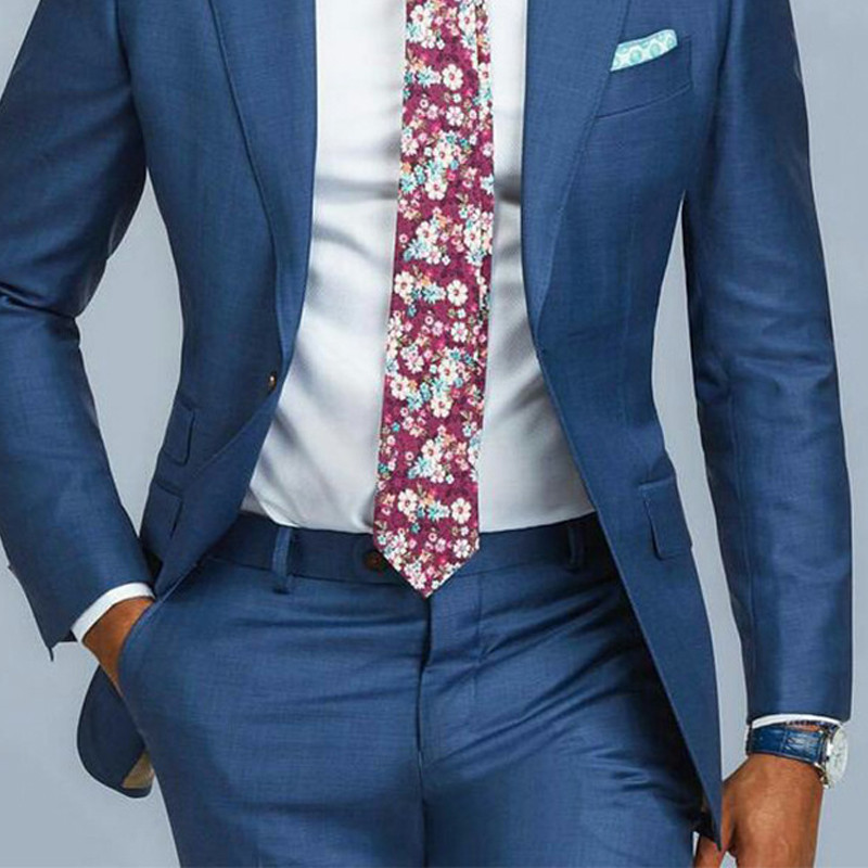 Costume pentru bărbați formale albastre, slim fit, cu rever crestat, smoking de nuntă, 2 piese, pentru domnișoare, costum masculin, jachetă cu pantaloni