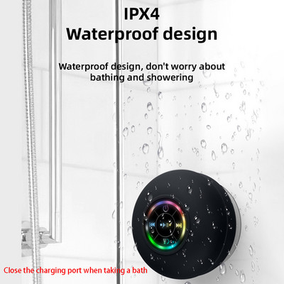 Mini Bluetooth Speaker Waterproof Bathroom Audio Wireless Shower Speakers RGB Light for Phone Soundbar Hand Free Car Loudspeaker