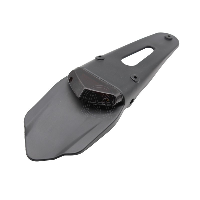 1vnt raudona 12V LED galinio žibinto stabdžių lemputė + galinis sparnas juodas ABS valstybinio numerio laikiklio laikiklis universalus, skirtas enduro motokroso purvo dviračiui