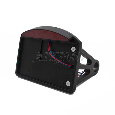 Motocikla numura zīmes LED aizmugurējā luktura horizontālā sānu stiprinājuma kronšteina turētājs Harley Bobber Chopper Custom Touring universālam