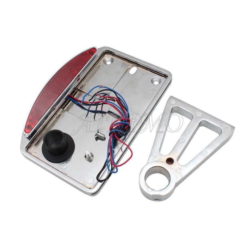 Motociklo valstybinio numerio ženklo LED galinis žibintas horizontalus šoninio laikiklio laikiklis, skirtas Harley Bobber Chopper Custom Touring Universal