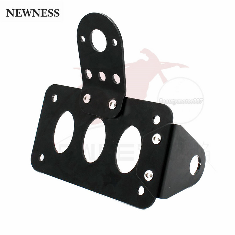 Pentru Harley Axă Montare laterală Scooter Moped Plăcuță pentru Număr Motocicletă Suport far spate Negru
