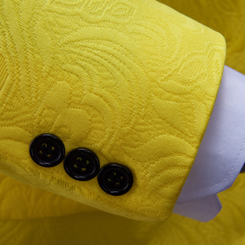 Costumul pentru bărbați clasic, slim, costum de seară, pentru bărbați, rever, smoking de mire, galben violet, îmbrăcăminte de nuntă, 3 buc.