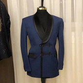 Costume pentru bărbați la dublu piept pentru nuntă 2 piese Slim Fit Mire Tuxedo șal rever Blazer de modă masculină Jachetă 2 bucăți cu pantaloni