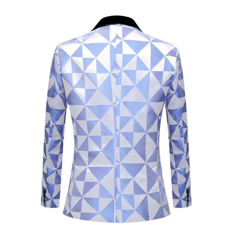 Costume pentru bărbați albastru cu rever negru Slim Fit Terno smoking de mire Set 2 buc. nunta mire bal sacou costum masculin (jachetă+pantaloni)